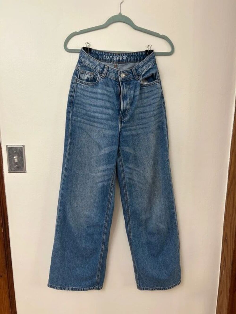 Primark Cotton Denim Mid-Rise Wide-Leg Jeans size 2